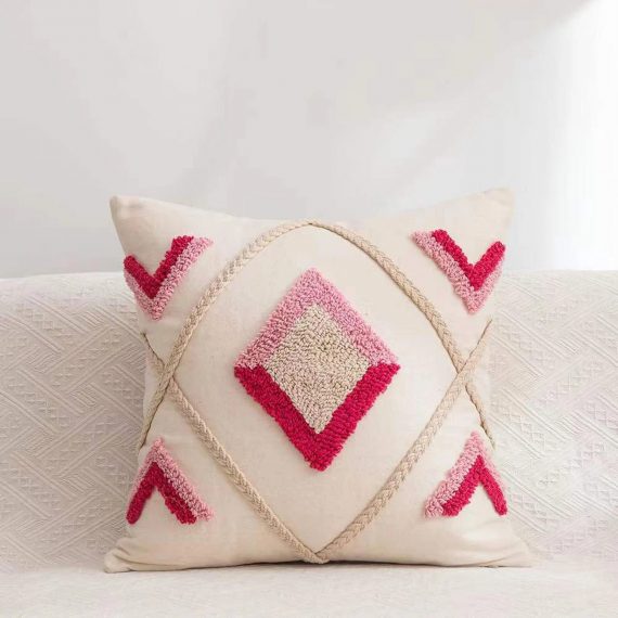 Velvet Pink Bohemian Cushion Cover