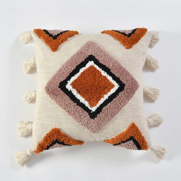 KAAHIRA Chocolate Cake Tufted Boho Cushion Cover