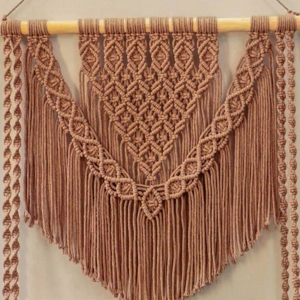 Macrame Wall Hanging Shelf in Light Brown - 1 Pcs