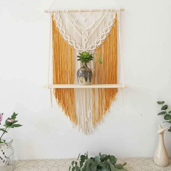 Boho Macrame Wall Shelf