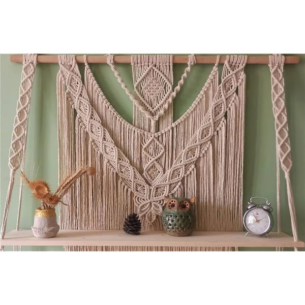 Macrame Wall Shelf in Baby Pink