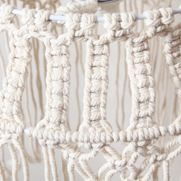 Macrame Simple Cotton Boho Chandelier Lamp by Kaahira