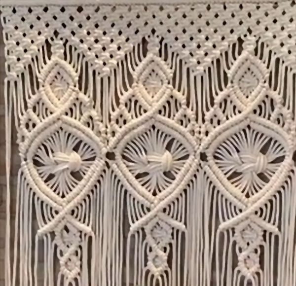 Macrame Wall Shelf in Diamond Design