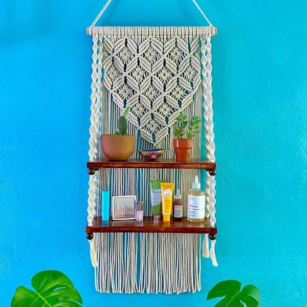 2-tier Macrame Wall Shelf