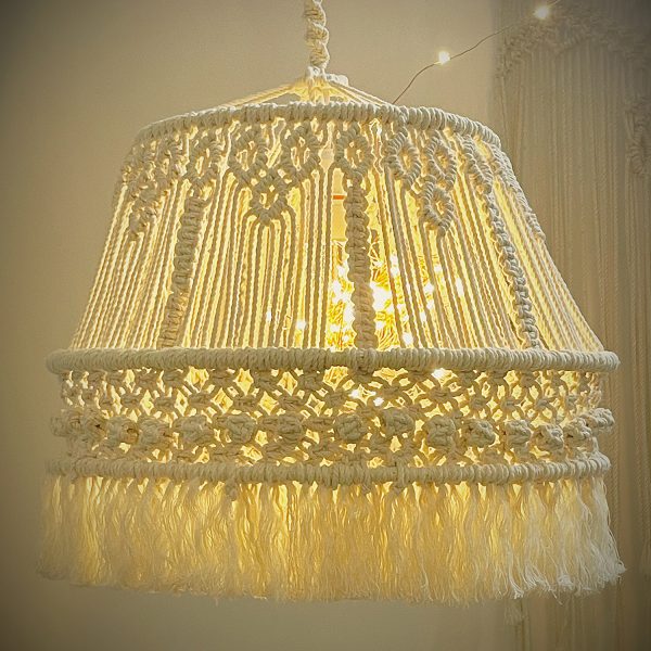 macrame chandelier lamp