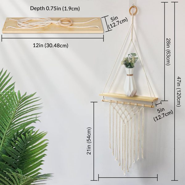 Multi-purpose Wall Hanging Shelf with Wall Tapestry