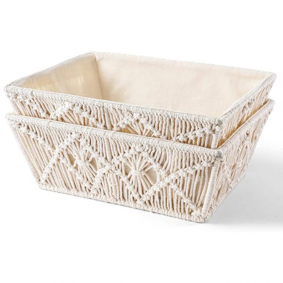 Macrame storage baskets