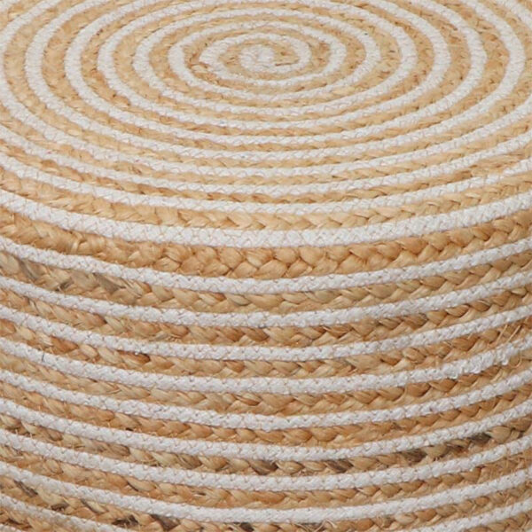 Spiral Jute Ottoman Stools - White & Brown