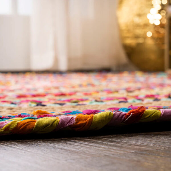 Colorful Jute Carpet Round Shape