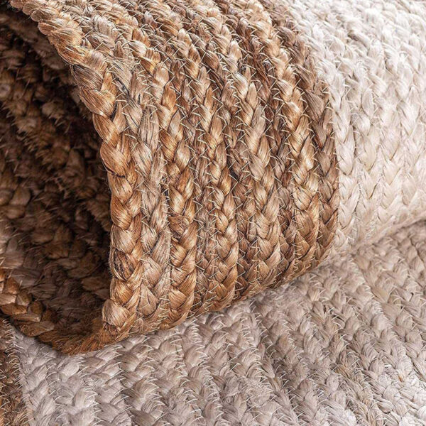 Rectangular Jute Carpet Brown & White