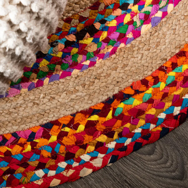 Colorful Jute Carpet Round Shape