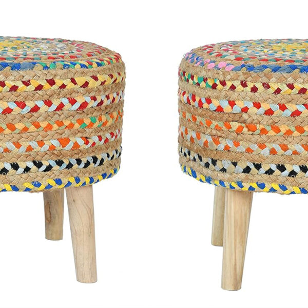 Multi Color Jute Ottoman Decorative Stools