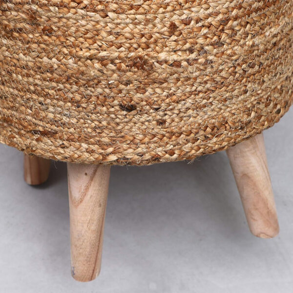 Natural Jute Brown Ottoman Chair