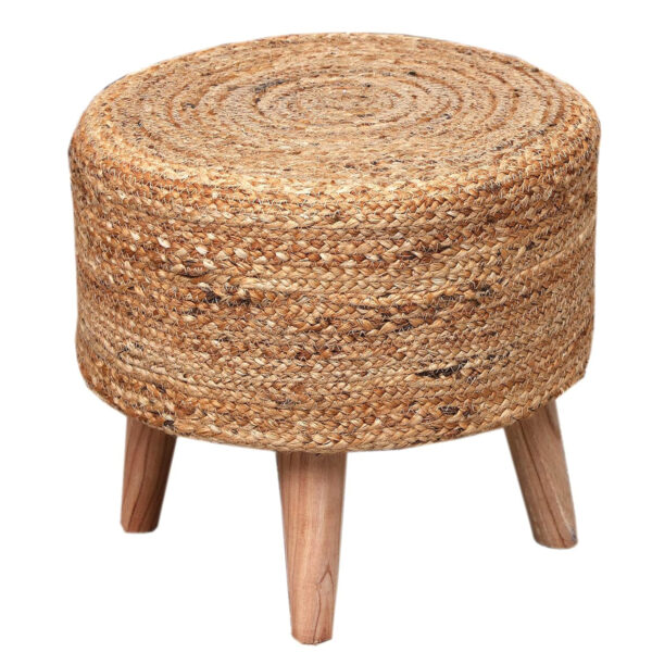 Natural Jute Brown Ottoman Chair