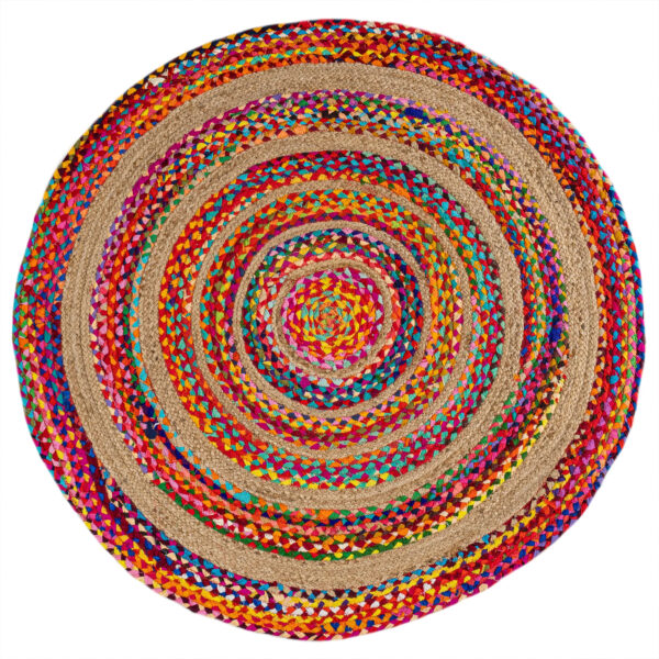 Colorful Jute Carpet Round Shape