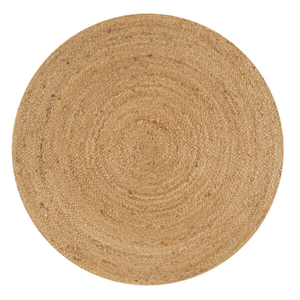 Natural Jute Brown Rug Round Shape