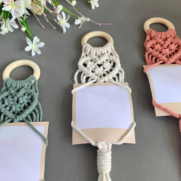 Cotton Macrame Polaroids Heart Shape with Ring