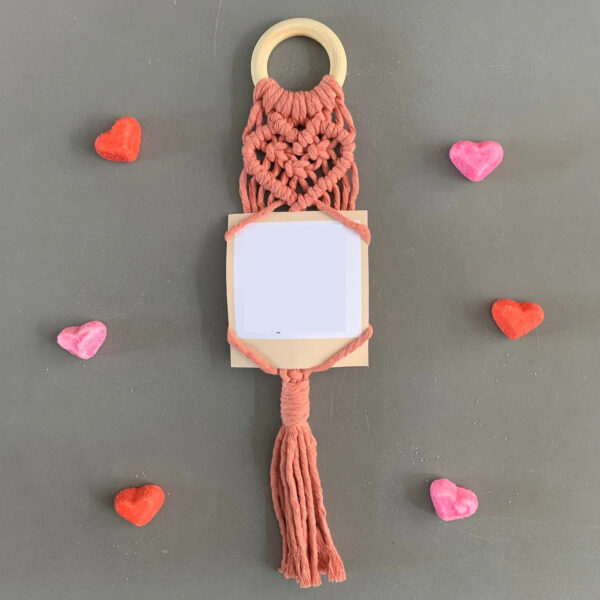 Cotton Macrame Polaroids Heart Shape with Ring