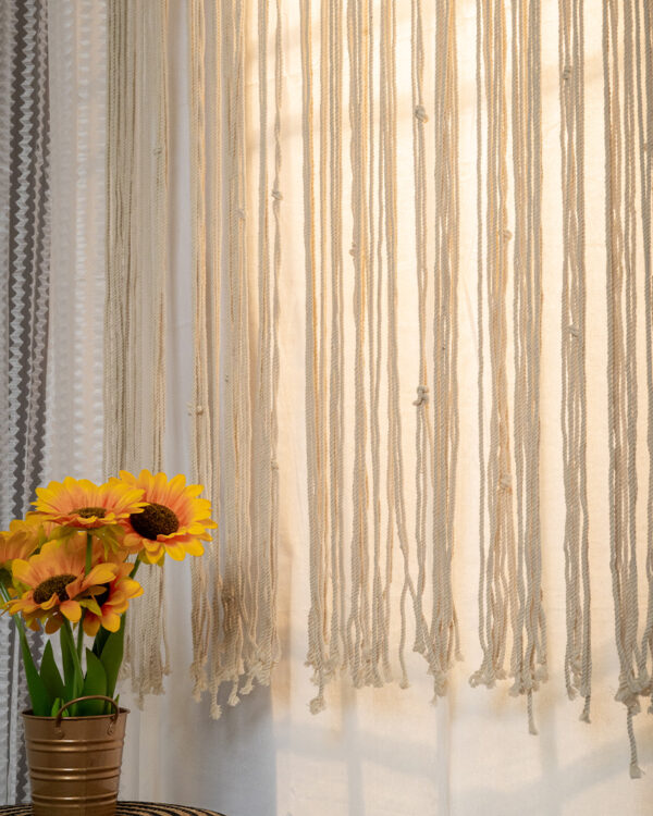 Handmade Macrame Curtains for Windows-4x4 feet