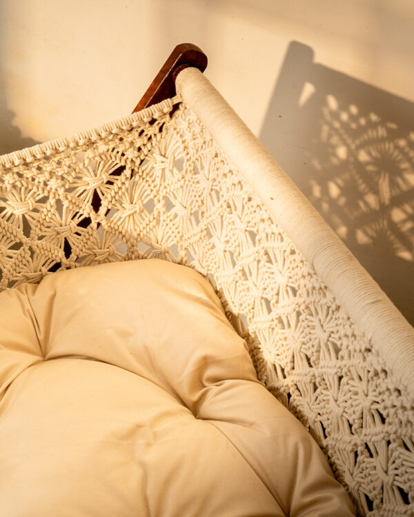 Handmade Macrame Wooden Baby Cradle