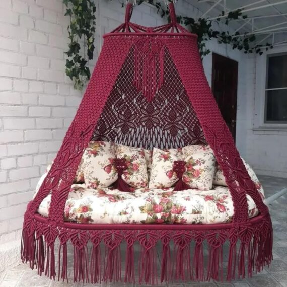 macrame swing bed