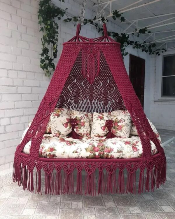 macrame swing bed