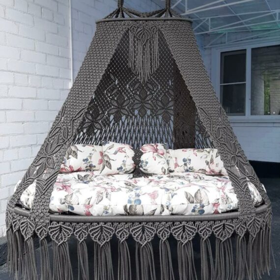macrame swing bed