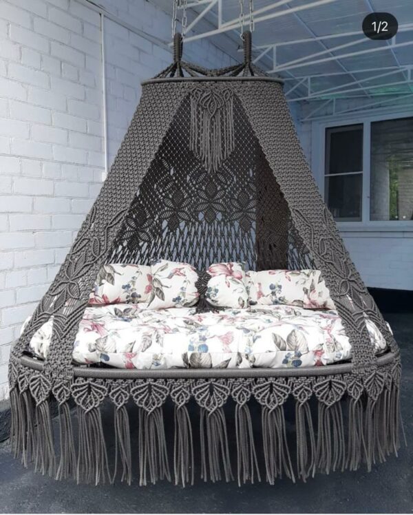 macrame swing bed