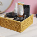 Kaahira Macrame Hamper Gift Basket – Handmade Boho Hamper for Festivals, Weddings, Baby Showers, Housewarming | Decorative Organizer for Storage & Gifting - Yellow
