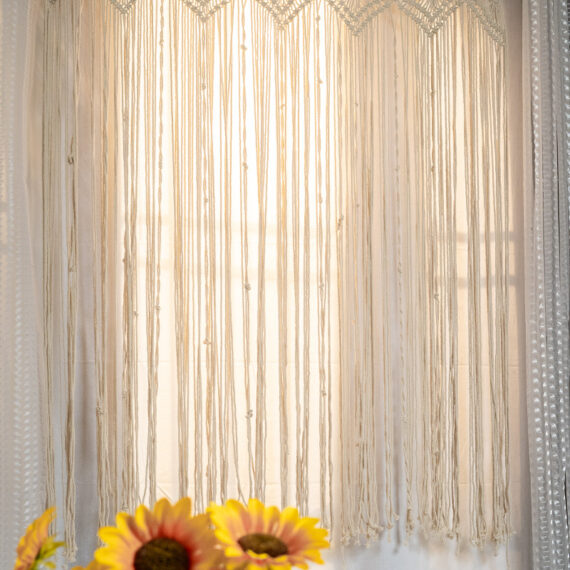 Handmade Macrame Curtains for Windows-4x4 feet