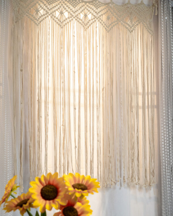 Handmade Macrame Curtains for Windows-4x4 feet