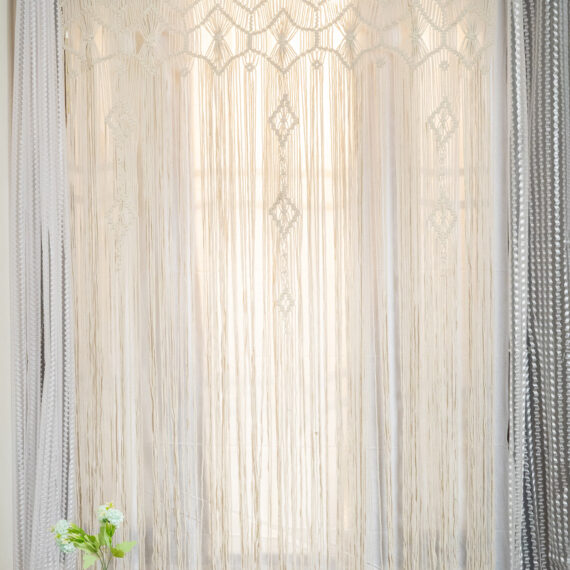 Handmade Macrame Curtains for Doors - 4x8 feet