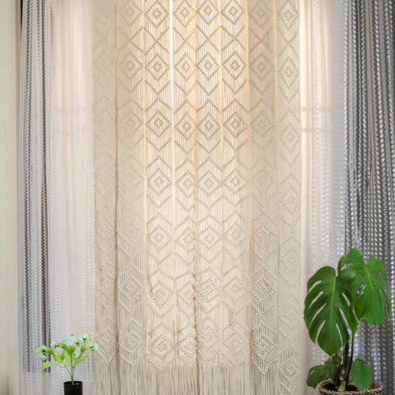 Handmade Macrame Curtains for Doors - 4x8 feet