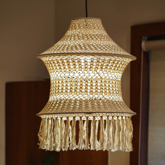 KAAHIRA Crochet Handmade Ceiling Lamp - Rustic