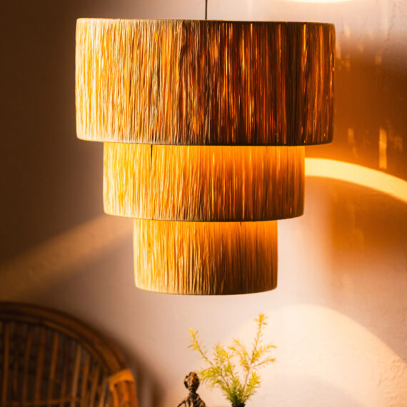 KAAHIRA 3 Tier - Rafia Ceiling Lamp