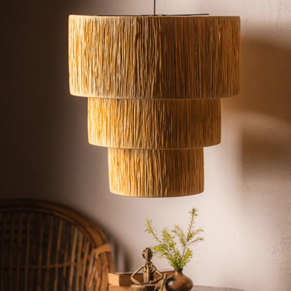 KAAHIRA 3 Tier - Rafia Ceiling Lamp