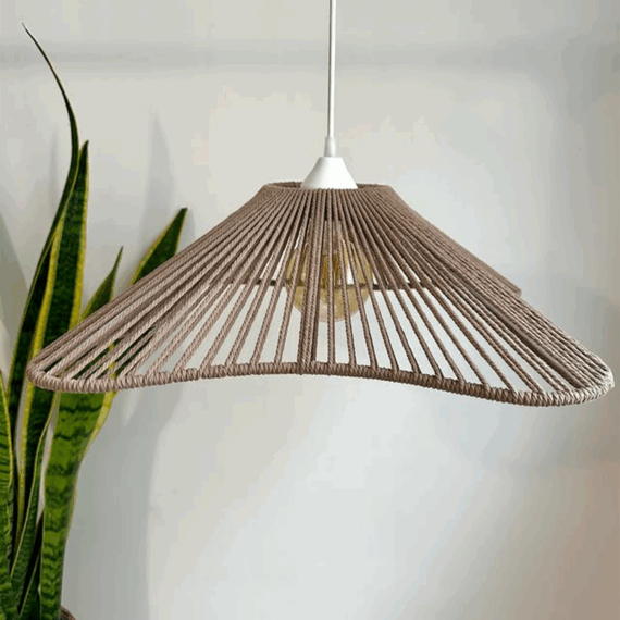 Wavy Edge Cotton Pendant Lamp – Natural Beige