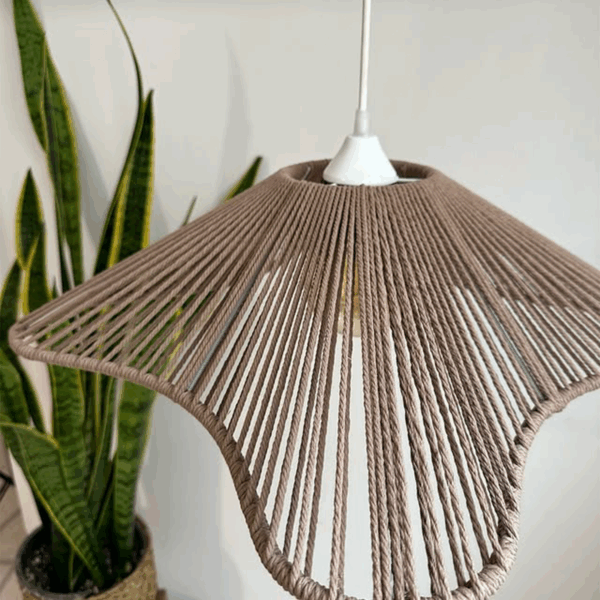Wavy Edge Cotton Pendant Lamp – Natural Beige