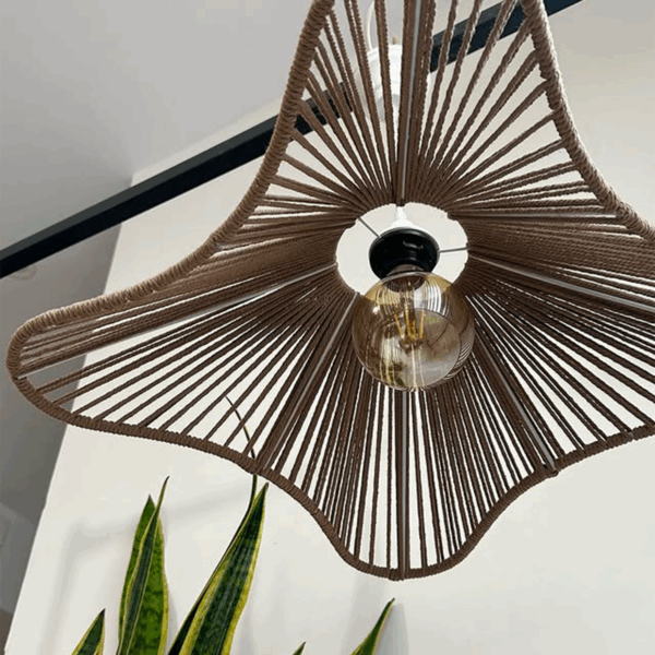 Wavy Edge Cotton Pendant Lamp – Natural Beige
