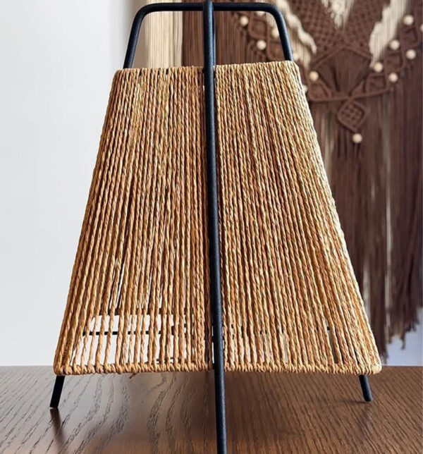 Handwoven Cotton Rope Table Lamp – Tapered Square Design