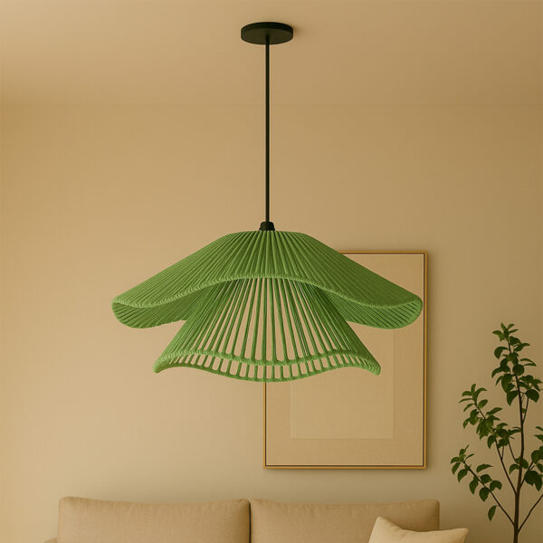 Bloom Duo Pendant Lamp Set – Handwoven Cotton Rope Hanging Lights