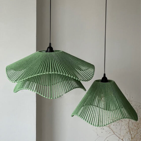 Bloom Duo Pendant Lamp Set – Handwoven Cotton Rope Hanging Lights
