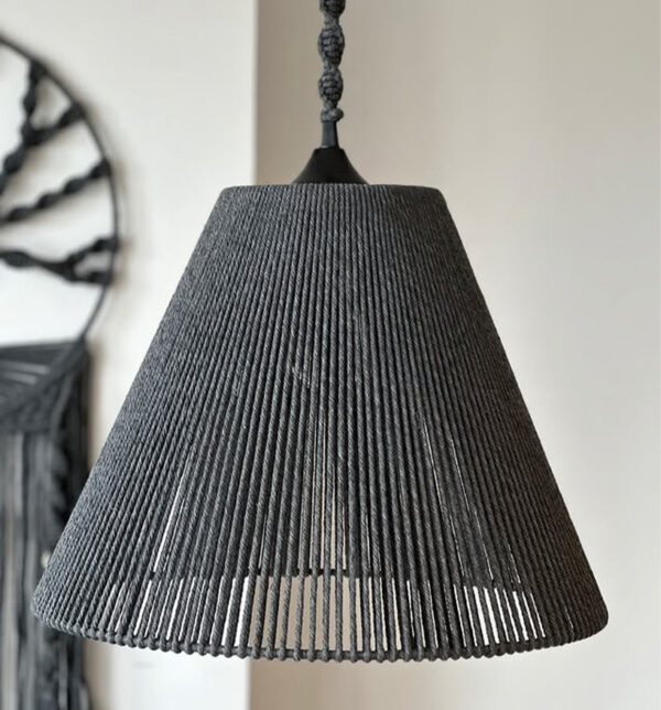 Classic Cone Cotton Pendant Lamp – Natural Grey