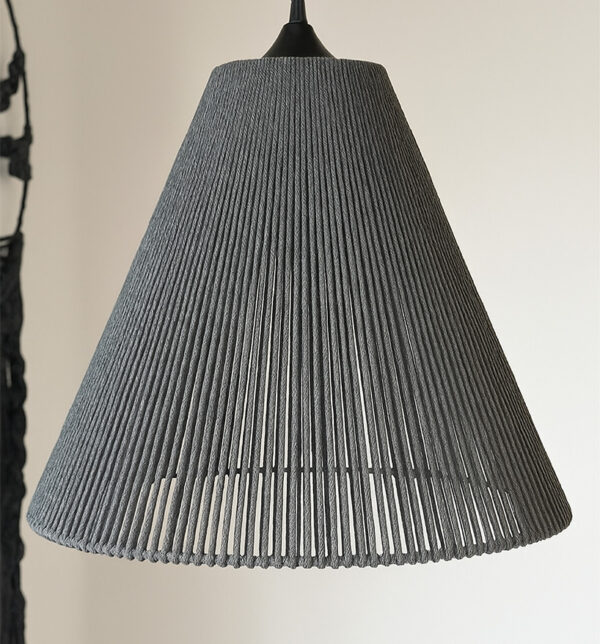 Classic Cone Cotton Pendant Lamp – Natural Grey