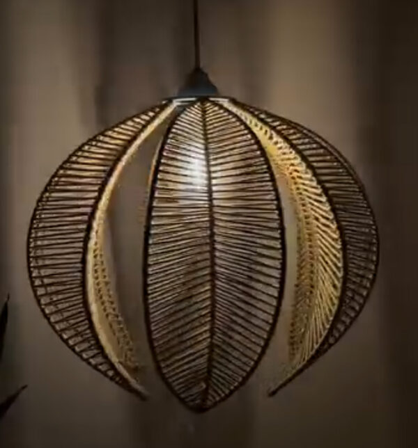 Leaf-Shaped Cotton Rope Pendant Lamp