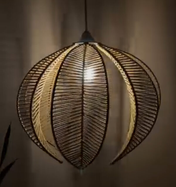 Leaf-Shaped Cotton Rope Pendant Lamp