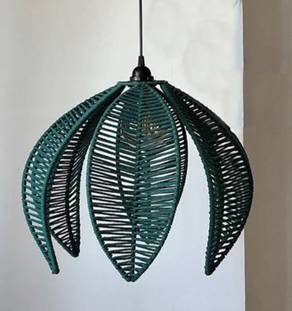 Leaf-Shaped Cotton Rope Pendant Lamp