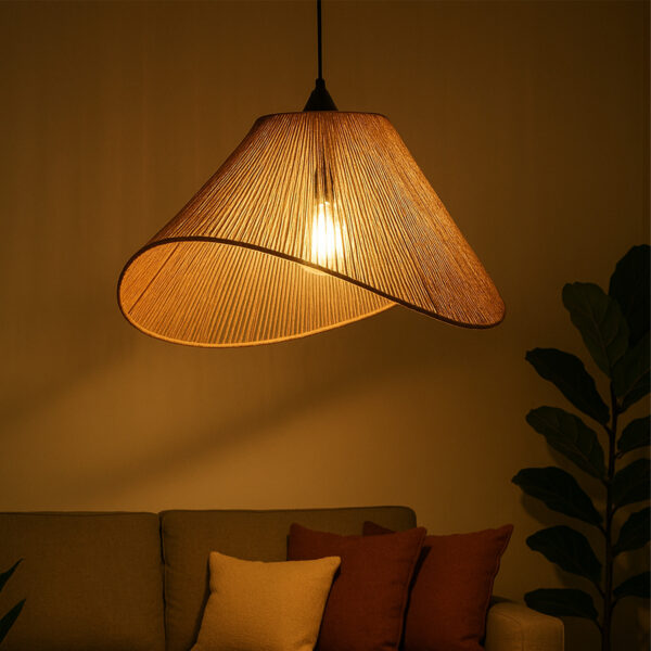 Asymmetrical Woven Cotton Rope Pendant Lamp