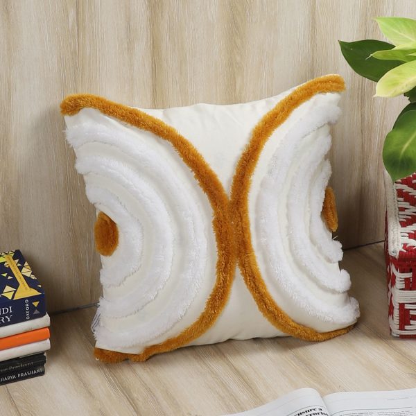 Kaahira Hand-Tufted Butterfly Carved Cushion Cover