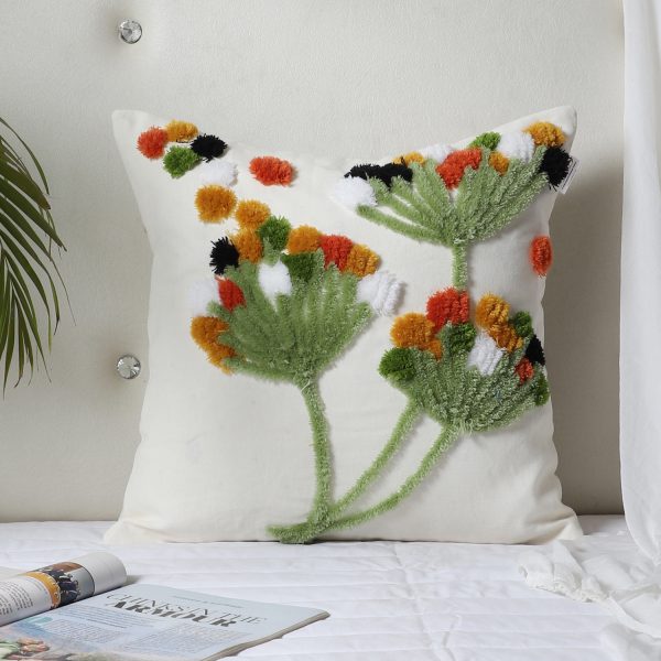Kaahira Boho Handmade Flower Cushion Cover